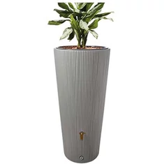 Vaso duplafunkciós esővízgyűjtő tartály, 220 l, cinkszürke, csíkos mintázatú - fő nézet - sunikft.hu