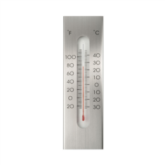 Falra szerelhető hőmérő, alumínium 23x7 cm