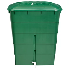Esővízgyűjtő tartály, szögletes, 300 l, zöld - fő nézet - sunikft.hu