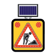 Napelemes LED útkarbantartási tábla / Solar LED-es útjelző figyelmeztető tábla - sunikft.hu