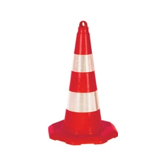 Forgalomterelő kúp 50 cm TPE 2 fényvisszaverő csíkkal - sunikft.hu