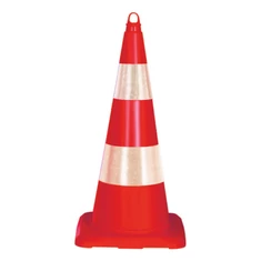 Forgalomterelő kúp 75 cm TPE, 2 fényvisszaverő csíkkal - sunikft.hu