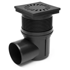 Kültéri víznyelő öntöttvas ráccsal 110 mm vízszintes elfolyású - sunikft.hu