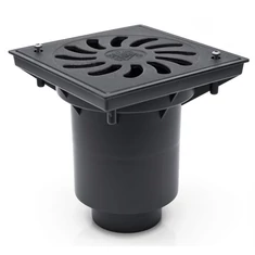Kültéri víznyelő öntöttvas ráccsal 160 mm-es - függőleges elfolyású - sunikft.hu