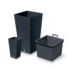 Virágláda Furu SQUARE kaspó, 38 cm, antracit - sunikft.hu