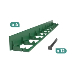 TERRA PP kerti szegély készlet, 58 mm, zöld színben, 4 x 1 m + 12 rögzítő tüske - sunikft.hu