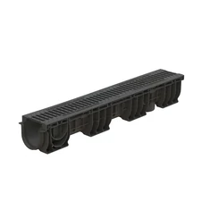 PP BASE vízelvezető folyóka, öntöttvas rács, C250 terheléssel - H150 mm  - sunikft.hu