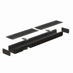 PP BASE vízelvezető folyóka, öntöttvas rács, C250 terheléssel – H80 mm - sunikft.hu