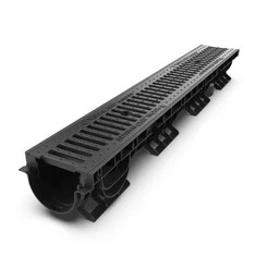 PP BASE vízelvezető folyóka, öntöttvas ráccsal, C250 terheléssel – H120 mm - sunikft.hu