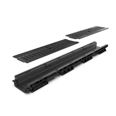 PP BASE vízelvezető folyóka, öntöttvas rács, C250 terheléssel – H60 mm - sunikft.hu