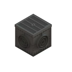 PP BASE akna 300×300 mm PP ráccsal, szifonnal és lombfogó kosárral - sunikft.hu