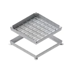 Rejtett aknafedél, horganyzott acélból, 880×880 mm, 800×800 mm szabad nyílással, B125 terheléssel - sunikft.hu