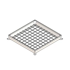 Rejtett aknafedél, horganyzott acél, 1000x1000 mm, B125 zárható kivitelben - sunikft.hu