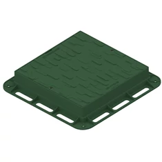 PP Urban aknafedél 500×500 mm, zöld, zárható, A15 terheléssel - sunikft.hu