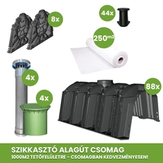 1000 m2 tetőfelület, 26,4 m³ esővízelszikkasztás csomag /Szikkasztó Alagút rendszerben/ - fő nézet - sunikft.hu