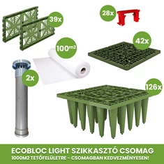 1000 m2 tetőfelület, 29,4 m³ esővízelszikkasztás csomag /EcoBlock Light rendszerben/ - sunikft.hu