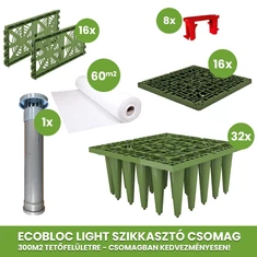 300 m2 tetőfelület, 7,6 m³ esővízelszikkasztás csomag /EcoBlock Light rendszerben/ - sunikft.hu