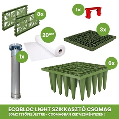50 m2 tetőfelület, 1,4 m³ esővízelszikkasztás csomag /EcoBloc Light rendszerben/ - sunikft.hu