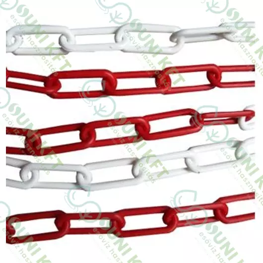 Elkorlátozó lánc, műanyag, piros-fehér 8 mm (25 fm/db) - sunikft.hu