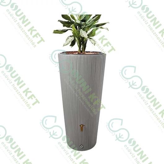 Vaso duplafunkciós esővízgyűjtő tartály, 220 l, cinkszürke, csíkos mintázatú - fő nézet - sunikft.hu