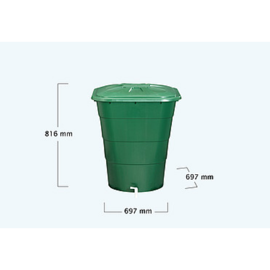 Esővízgyűjtő tartály, szögletes, 203 l, zöld