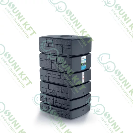 Esővízgyűjtő tartály, Tower kőhatású, 500 l, antracit - sunikft.hu