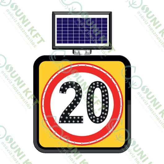 Napelemes LED útkarbantartási tábla / Solar LED-es útjelző figyelmeztető tábla - sunikft.hu