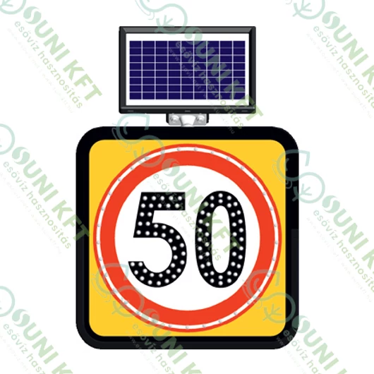 Napelemes LED útkarbantartási tábla / Solar LED-es útjelző figyelmeztető tábla - sunikft.hu