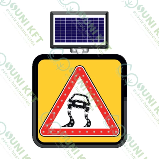 Napelemes LED útkarbantartási tábla / Solar LED-es útjelző figyelmeztető tábla - sunikft.hu