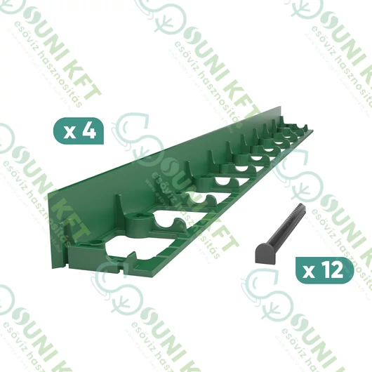 TERRA PP kerti szegély készlet, 58 mm, zöld színben, 4 x 1 m + 12 rögzítő tüske - sunikft.hu