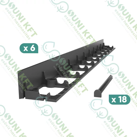 TERRA PP gyepszegély készlet, 58 mm, fekete színben, 4 x 1 m + 18 rögzítő tüske - sunikft.hu