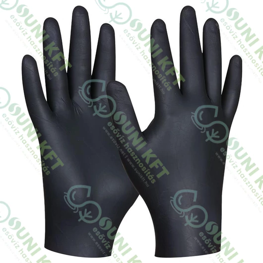 Black Nitril Eco egyszerhasználatos vedőkesztyű, fekete színű, 10/XL - sunikft.hu