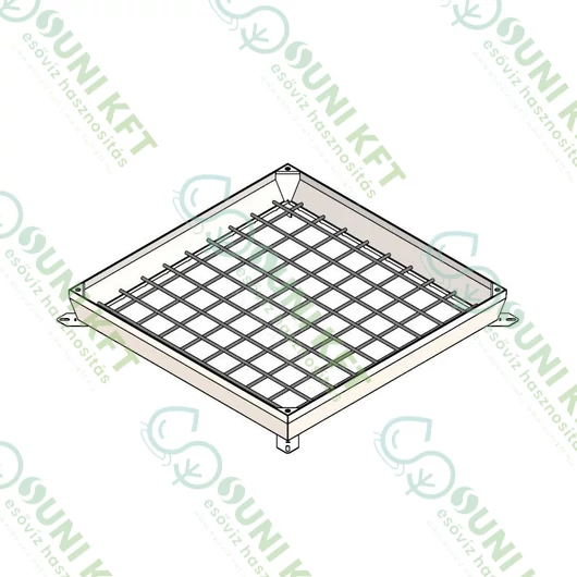 Rejtett aknafedél, horganyzott acél, 1000x1000 mm, B125 zárható kivitelben - sunikft.hu