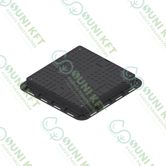 PP URBAN polipropilén aknafedél 700×700 mm, fekete, A15 terheléssel  - sunikft.hu