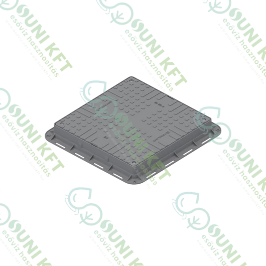 PP URBAN polipropilén aknafedél 700×700 mm, szürke, A15 terheléssel - sunikft.hu
