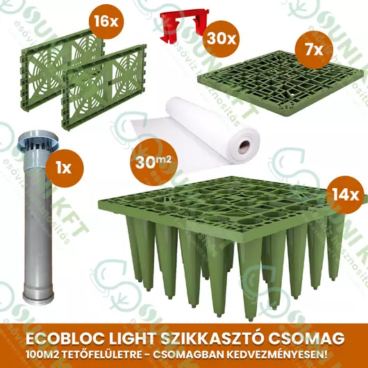 100 m2 tetőfelület esővízelszikkasztás csomag /EcoBloc Light rendszerben/ - sunikft.hu