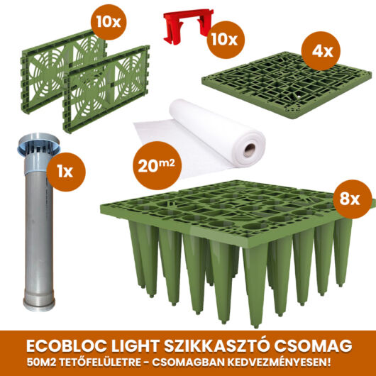 50 m2 tetőfelület esővízelszikkasztás csomag /EcoBloc Light rendszerben/ - sunikft.hu