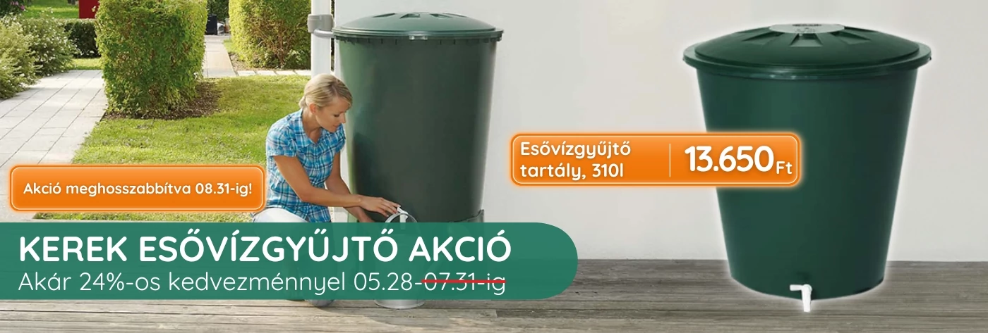 Kerek esővízgyűjtő tartály akció meghosszabbítva